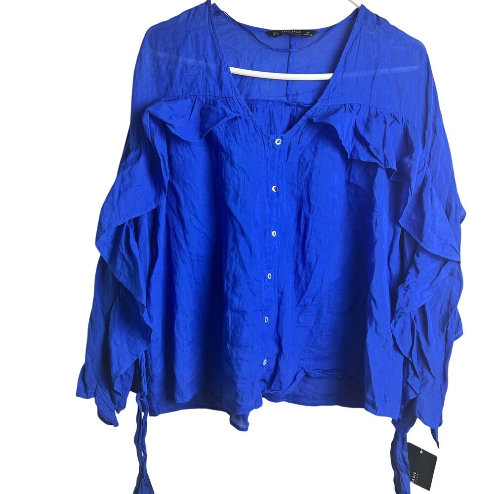 Zara Women's Basic Collection Long Sleeve Blouse Sz S